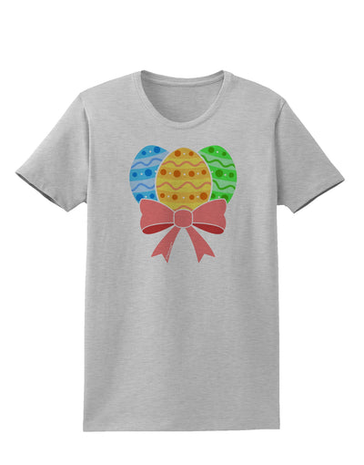 Easter Eggs With Bow Womens T-Shirt by TooLoud-Womens T-Shirt-TooLoud-AshGray-X-Small-Davson Sales