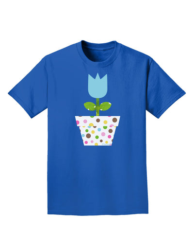 Easter Tulip Design - Blue Adult Dark T-Shirt by TooLoud-Mens T-Shirt-TooLoud-Royal-Blue-Small-Davson Sales