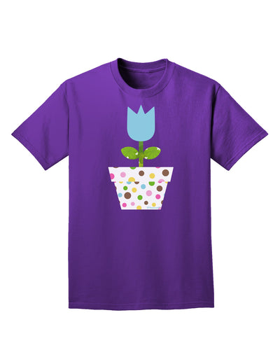 Easter Tulip Design - Blue Adult Dark T-Shirt by TooLoud-Mens T-Shirt-TooLoud-Purple-Small-Davson Sales