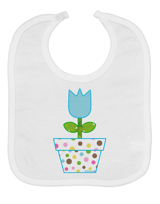 Easter Tulip Design - Blue Baby Bib by TooLoud