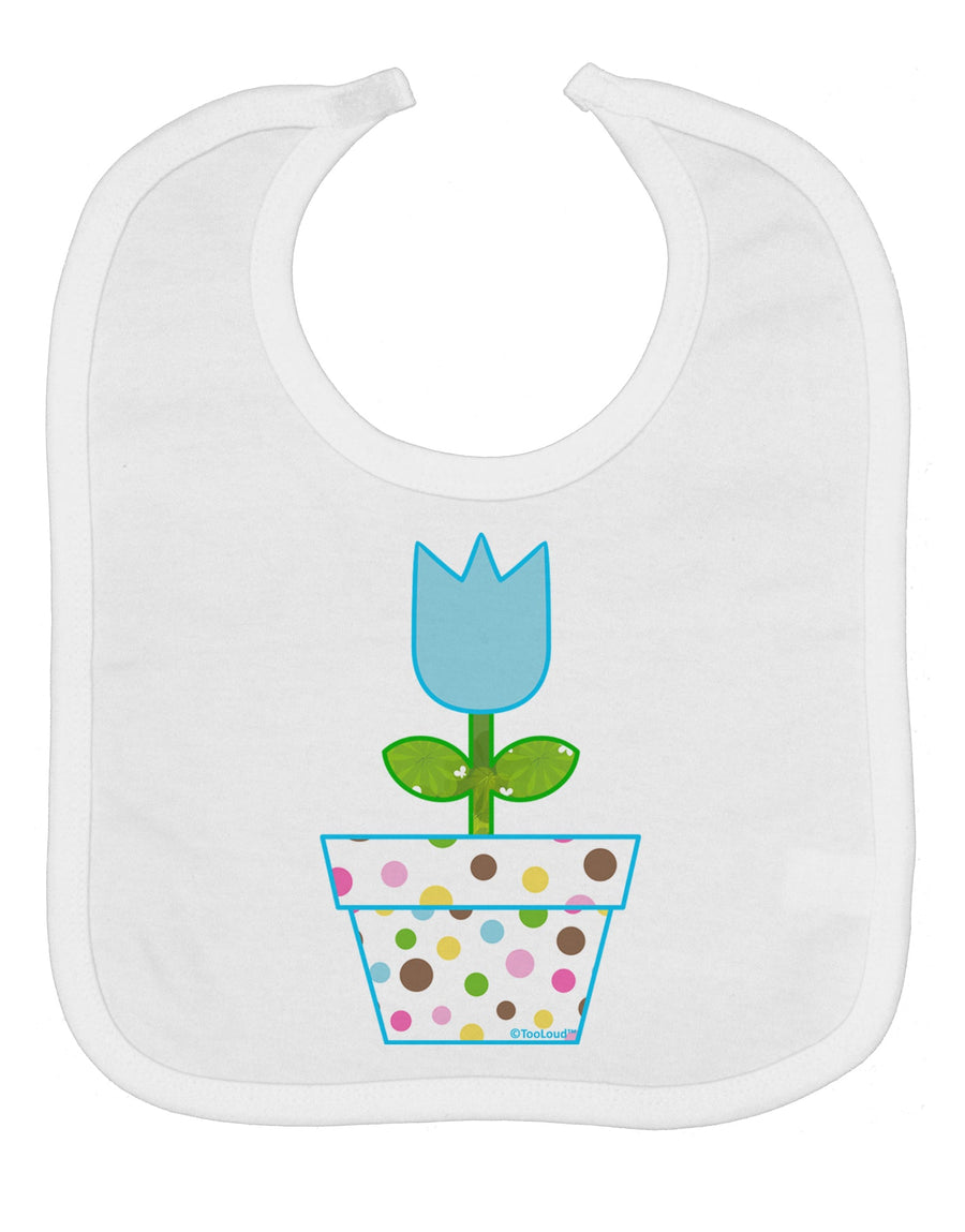 Easter Tulip Design - Blue Baby Bib by TooLoud