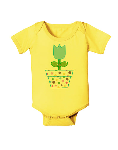 Easter Tulip Design - Blue Baby Romper Bodysuit by TooLoud-Baby Romper-TooLoud-Yellow-06-Months-Davson Sales