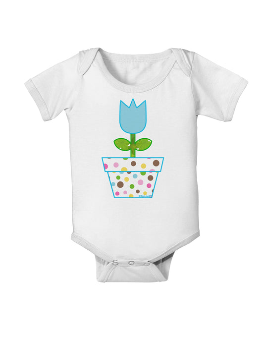 Easter Tulip Design - Blue Baby Romper Bodysuit by TooLoud-Baby Romper-TooLoud-White-06-Months-Davson Sales