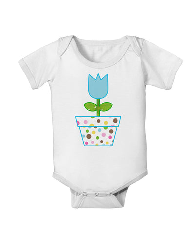 Easter Tulip Design - Blue Baby Romper Bodysuit by TooLoud-Baby Romper-TooLoud-White-06-Months-Davson Sales