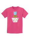 Easter Tulip Design - Blue Childrens Dark T-Shirt by TooLoud-Childrens T-Shirt-TooLoud-Sangria-X-Small-Davson Sales