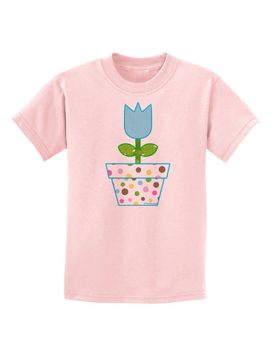 Easter Tulip Design - Blue Childrens T-Shirt by TooLoud-Childrens T-Shirt-TooLoud-PalePink-X-Small-Davson Sales