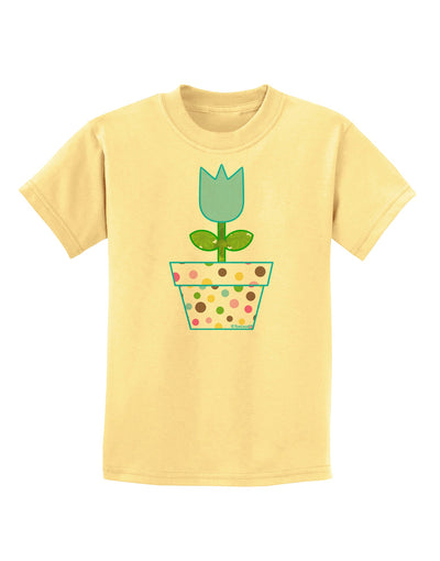 Easter Tulip Design - Blue Childrens T-Shirt by TooLoud-Childrens T-Shirt-TooLoud-Daffodil-Yellow-X-Small-Davson Sales