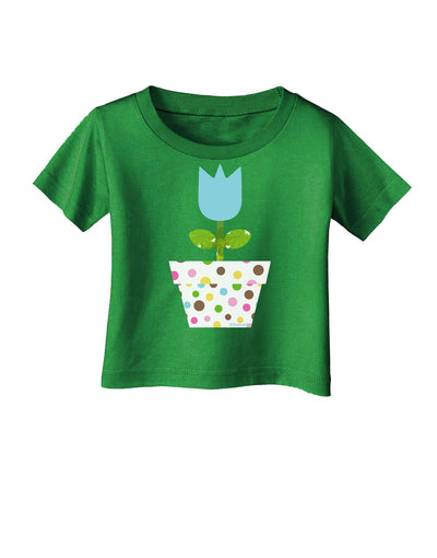 Easter Tulip Design - Blue Infant T-Shirt Dark by TooLoud-Infant T-Shirt-TooLoud-Clover-Green-06-Months-Davson Sales