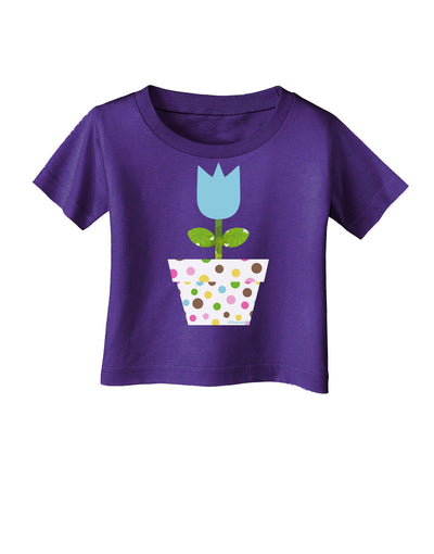 Easter Tulip Design - Blue Infant T-Shirt Dark by TooLoud-Infant T-Shirt-TooLoud-Purple-06-Months-Davson Sales