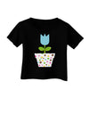 Easter Tulip Design - Blue Infant T-Shirt Dark by TooLoud-Infant T-Shirt-TooLoud-Black-06-Months-Davson Sales