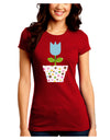 Easter Tulip Design - Blue Juniors Crew Dark T-Shirt by TooLoud-T-Shirts Juniors Tops-TooLoud-Red-Juniors Fitted Small-Davson Sales