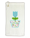 Easter Tulip Design - Blue Micro Terry Gromet Golf Towel 16 x 25 inch by TooLoud-Golf Towel-TooLoud-White-Davson Sales