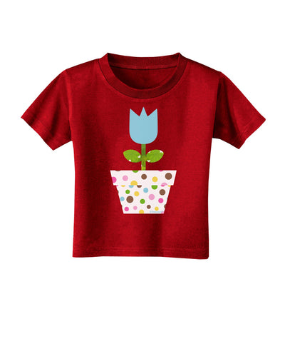 Easter Tulip Design - Blue Toddler T-Shirt Dark by TooLoud-Toddler T-Shirt-TooLoud-Red-2T-Davson Sales