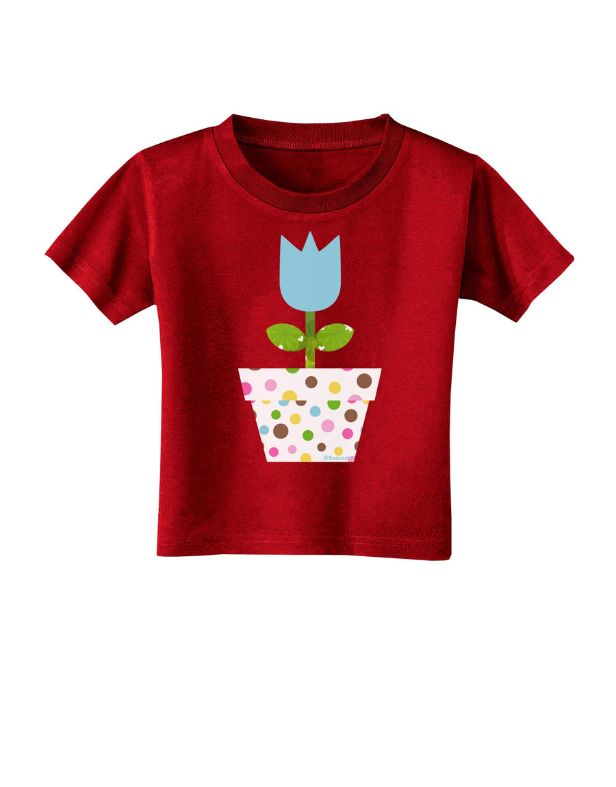 Easter Tulip Design - Blue Toddler T-Shirt Dark by TooLoud-Toddler T-Shirt-TooLoud-Black-2T-Davson Sales