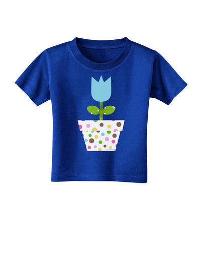 Easter Tulip Design - Blue Toddler T-Shirt Dark by TooLoud-Toddler T-Shirt-TooLoud-Royal-Blue-2T-Davson Sales