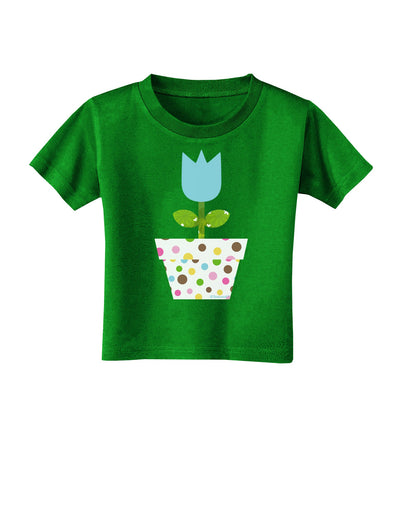 Easter Tulip Design - Blue Toddler T-Shirt Dark by TooLoud-Toddler T-Shirt-TooLoud-Clover-Green-2T-Davson Sales