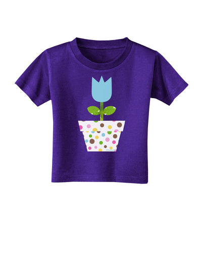 Easter Tulip Design - Blue Toddler T-Shirt Dark by TooLoud-Toddler T-Shirt-TooLoud-Purple-2T-Davson Sales