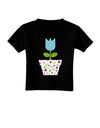 Easter Tulip Design - Blue Toddler T-Shirt Dark by TooLoud-Toddler T-Shirt-TooLoud-Black-2T-Davson Sales