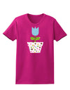 Easter Tulip Design - Blue Womens Dark T-Shirt by TooLoud-Womens T-Shirt-TooLoud-Hot-Pink-Small-Davson Sales