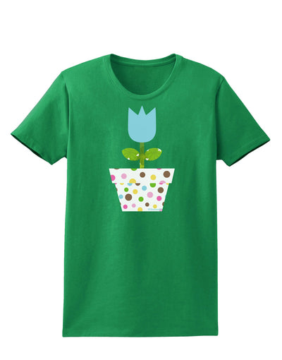 Easter Tulip Design - Blue Womens Dark T-Shirt by TooLoud-Womens T-Shirt-TooLoud-Kelly-Green-X-Small-Davson Sales