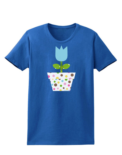 Easter Tulip Design - Blue Womens Dark T-Shirt by TooLoud-Womens T-Shirt-TooLoud-Royal-Blue-X-Small-Davson Sales