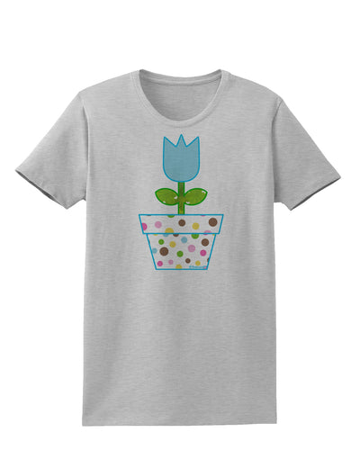 Easter Tulip Design - Blue Womens T-Shirt by TooLoud-Womens T-Shirt-TooLoud-AshGray-X-Small-Davson Sales