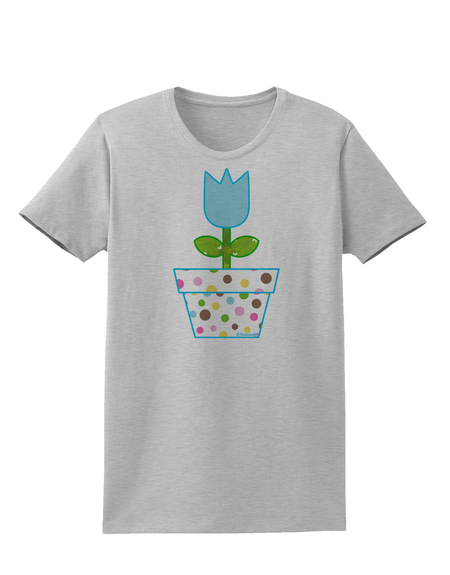 Easter Tulip Design - Blue Womens T-Shirt by TooLoud-Womens T-Shirt-TooLoud-White-X-Small-Davson Sales