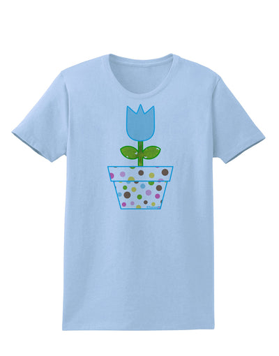 Easter Tulip Design - Blue Womens T-Shirt by TooLoud-Womens T-Shirt-TooLoud-Light-Blue-X-Small-Davson Sales