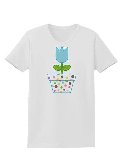 Easter Tulip Design - Blue Womens T-Shirt by TooLoud-Womens T-Shirt-TooLoud-White-X-Small-Davson Sales