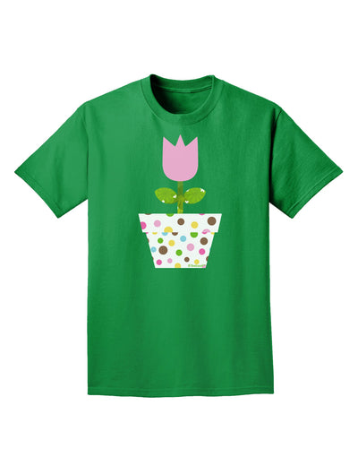 Easter Tulip Design - Pink Adult Dark T-Shirt by TooLoud-Mens T-Shirt-TooLoud-Kelly-Green-Small-Davson Sales