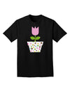 Easter Tulip Design - Pink Adult Dark T-Shirt by TooLoud-Mens T-Shirt-TooLoud-Black-Small-Davson Sales