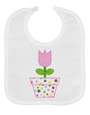 Easter Tulip Design - Pink Baby Bib by TooLoud