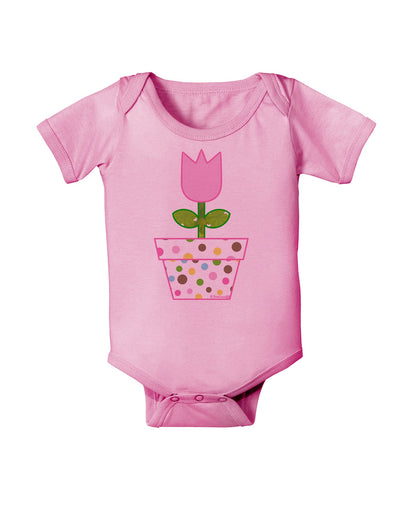 Easter Tulip Design - Pink Baby Romper Bodysuit by TooLoud-Baby Romper-TooLoud-Light-Pink-06-Months-Davson Sales