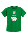 Easter Tulip Design - Pink Childrens Dark T-Shirt by TooLoud-Childrens T-Shirt-TooLoud-Kelly-Green-X-Small-Davson Sales