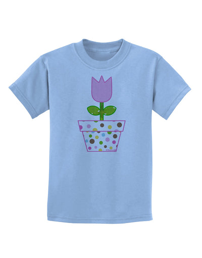 Easter Tulip Design - Pink Childrens T-Shirt by TooLoud-Childrens T-Shirt-TooLoud-Light-Blue-X-Small-Davson Sales