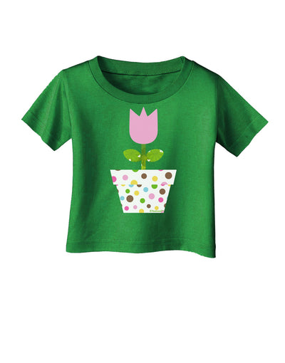 Easter Tulip Design - Pink Infant T-Shirt Dark by TooLoud-Infant T-Shirt-TooLoud-Clover-Green-06-Months-Davson Sales