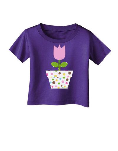 Easter Tulip Design - Pink Infant T-Shirt Dark by TooLoud-Infant T-Shirt-TooLoud-Purple-06-Months-Davson Sales