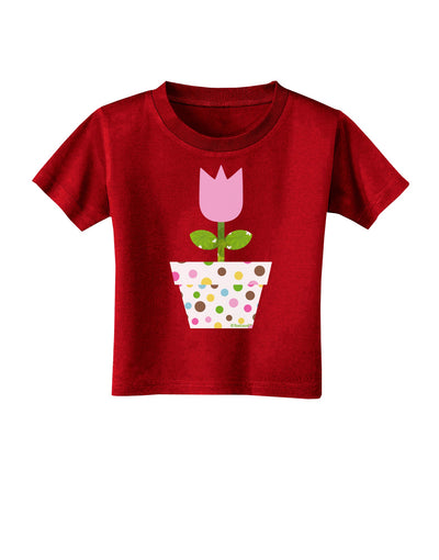 Easter Tulip Design - Pink Toddler T-Shirt Dark by TooLoud-Toddler T-Shirt-TooLoud-Red-2T-Davson Sales