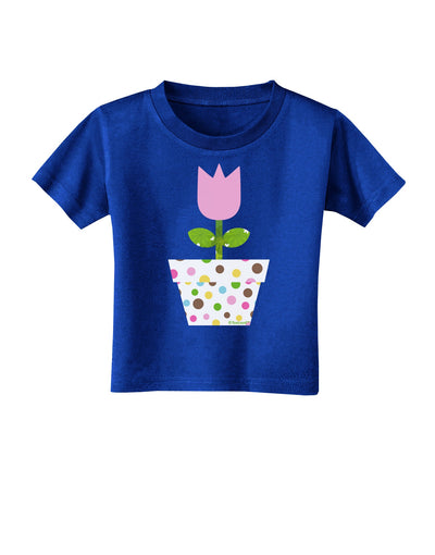 Easter Tulip Design - Pink Toddler T-Shirt Dark by TooLoud-Toddler T-Shirt-TooLoud-Royal-Blue-2T-Davson Sales