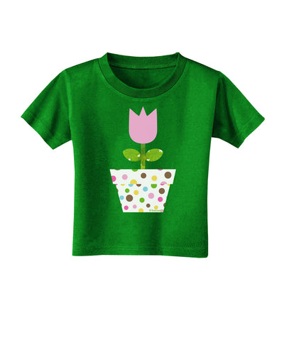 Easter Tulip Design - Pink Toddler T-Shirt Dark by TooLoud-Toddler T-Shirt-TooLoud-Clover-Green-2T-Davson Sales