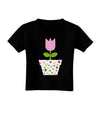 Easter Tulip Design - Pink Toddler T-Shirt Dark by TooLoud-Toddler T-Shirt-TooLoud-Black-2T-Davson Sales