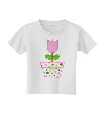 Easter Tulip Design - Pink Toddler T-Shirt by TooLoud-Toddler T-Shirt-TooLoud-White-2T-Davson Sales