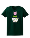 Easter Tulip Design - Pink Womens Dark T-Shirt by TooLoud-Womens T-Shirt-TooLoud-Forest-Green-Small-Davson Sales