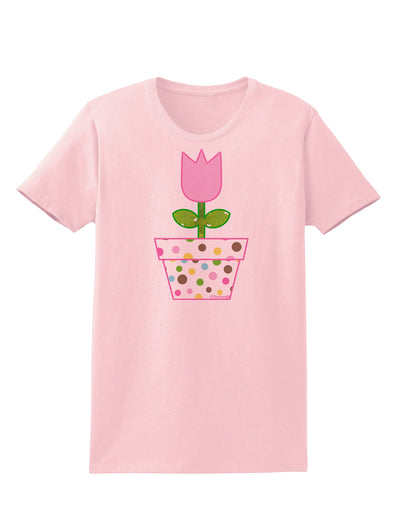 Easter Tulip Design - Pink Womens T-Shirt by TooLoud-Womens T-Shirt-TooLoud-PalePink-X-Small-Davson Sales