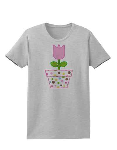 Easter Tulip Design - Pink Womens T-Shirt by TooLoud-Womens T-Shirt-TooLoud-AshGray-X-Small-Davson Sales