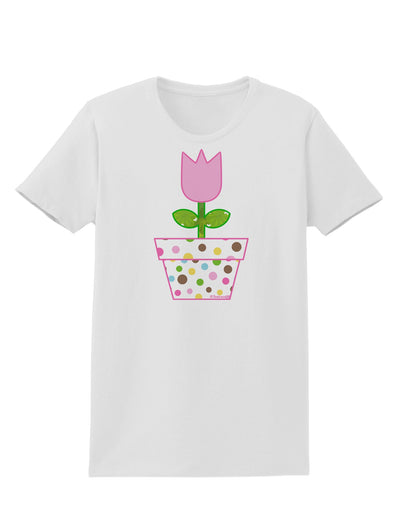 Easter Tulip Design - Pink Womens T-Shirt by TooLoud-Womens T-Shirt-TooLoud-White-X-Small-Davson Sales