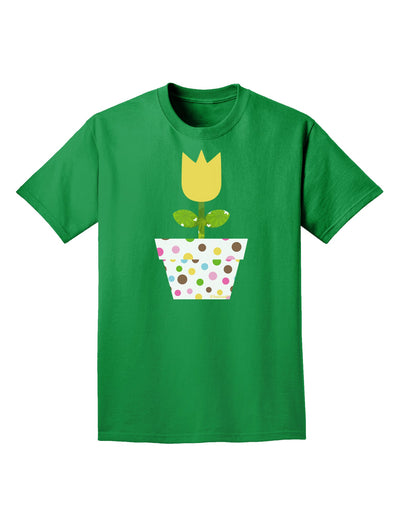 Easter Tulip Design - Yellow Adult Dark T-Shirt by TooLoud-Mens T-Shirt-TooLoud-Kelly-Green-Small-Davson Sales