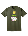 Easter Tulip Design - Yellow Adult Dark T-Shirt by TooLoud-Mens T-Shirt-TooLoud-Military-Green-Small-Davson Sales