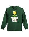 Easter Tulip Design - Yellow Adult Long Sleeve Dark T-Shirt by TooLoud-TooLoud-Dark-Green-Small-Davson Sales