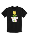 Easter Tulip Design - Yellow Childrens Dark T-Shirt by TooLoud-Childrens T-Shirt-TooLoud-Black-X-Small-Davson Sales